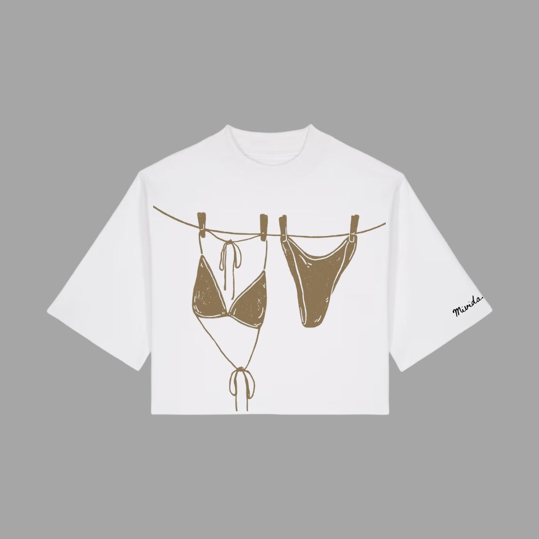 Cropped Tee Tan