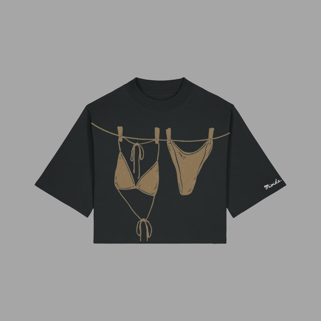 Cropped Tee Tan